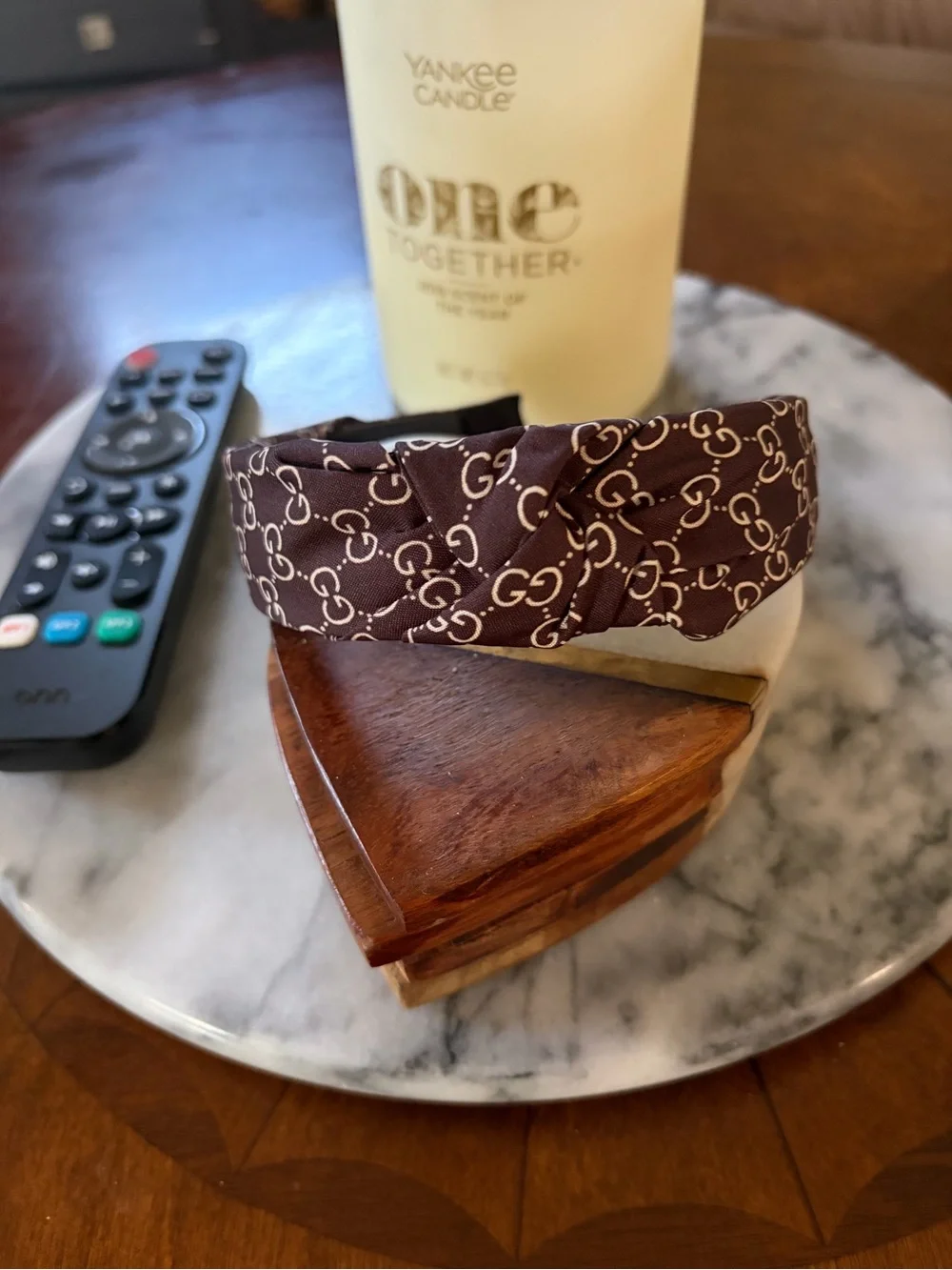 Brown Logo Pattern Headband